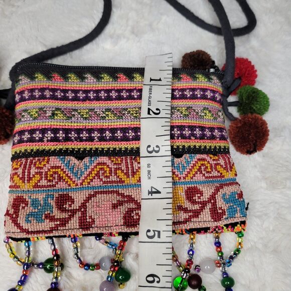 Unbranded Mini Beaded Shoulder Bag Boho Crossbody Purse Tassel - Picture 6 of 9